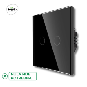 Dvopolni touch prekidač, stakleni panel - Wise