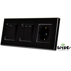 Modularni prekidači 3+1 tastera i utičnica, 6M alu panel - Wise