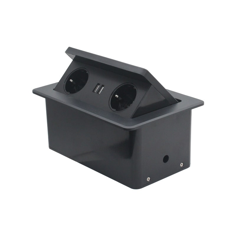 Pneumatska podna izvlačna utičnica, 2xŠUKO+USB A/C 2