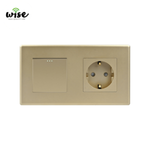 Modularni set, mehanički prekidač i šuko utičnica, mat pvc panel - Wise